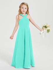 Robes de Demoiselles d'Honneur Junior Longues à Décolleté Grec Spa