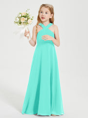 Robes de Demoiselles d'Honneur Junior Longues à Décolleté Grec Spa