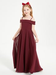 Chic Robes de Demoiselles d'Honneur Junior Hors de l'Épaule Cabernet