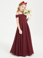Chic Robes de Demoiselles d'Honneur Junior Hors de l'Épaule Cabernet