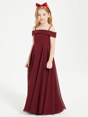 Chic Robes de Demoiselles d'Honneur Junior Hors de l'Épaule Cabernet