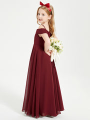 Chic Robes de Demoiselles d'Honneur Junior Hors de l'Épaule Cabernet