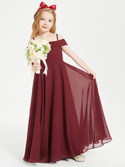 Chic Robes de Demoiselles d'Honneur Junior Hors de l'Épaule Cabernet