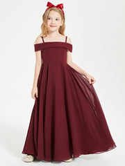 Chic Robes de Demoiselles d'Honneur Junior Hors de l'Épaule Cabernet