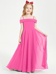Chic Robes de Demoiselles d'Honneur Junior Hors de l'Épaule Azalée