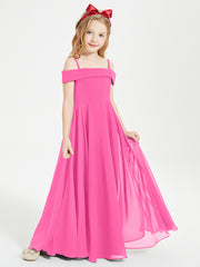 Chic Robes de Demoiselles d'Honneur Junior Hors de l'Épaule Azalée
