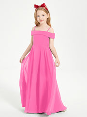 Chic Robes de Demoiselles d'Honneur Junior Hors de l'Épaule Azalée