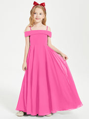 Chic Robes de Demoiselles d'Honneur Junior Hors de l'Épaule Azalée