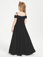 Chic Robes de Demoiselles d'Honneur Junior Hors de l'Épaule Noir