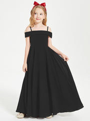 Chic Robes de Demoiselles d'Honneur Junior Hors de l'Épaule Noir