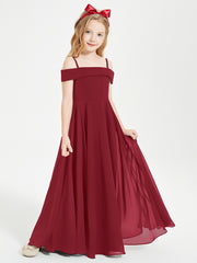 Chic Robes de Demoiselles d'Honneur Junior Hors de l'Épaule Bordeaux