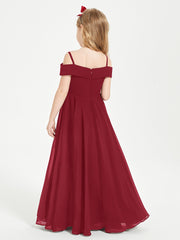 Chic Robes de Demoiselles d'Honneur Junior Hors de l'Épaule Bordeaux