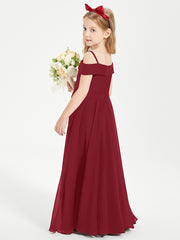 Chic Robes de Demoiselles d'Honneur Junior Hors de l'Épaule Bordeaux