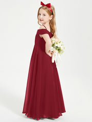 Chic Robes de Demoiselles d'Honneur Junior Hors de l'Épaule Bordeaux