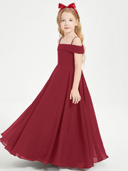Chic Robes de Demoiselles d'Honneur Junior Hors de l'Épaule Bordeaux