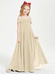 Chic Robes de Demoiselles d'Honneur Junior Hors de l'Épaule Champagne