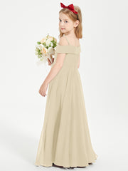 Chic Robes de Demoiselles d'Honneur Junior Hors de l'Épaule Champagne