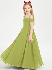 Chic Robes de Demoiselles d'Honneur Junior Hors de l'Épaule Trèfle