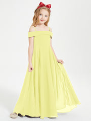 Chic Robes de Demoiselles d'Honneur Junior Hors de l'Épaule Jonquille