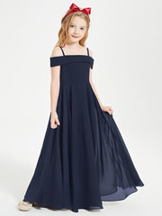 Chic Robes de Demoiselles d'Honneur Junior Hors de l'Épaule Bleu Marine