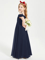 Chic Robes de Demoiselles d'Honneur Junior Hors de l'Épaule Bleu Marine