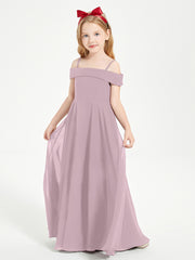 Chic Robes de Demoiselles d'Honneur Junior Hors de l'Épaule Dusk