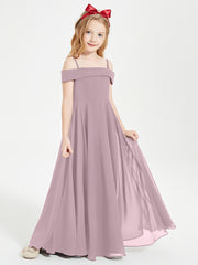 Chic Robes de Demoiselles d'Honneur Junior Hors de l'Épaule Dusk
