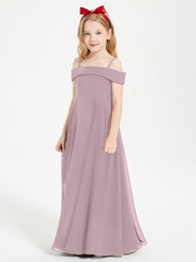 Chic Robes de Demoiselles d'Honneur Junior Hors de l'Épaule Dusk