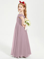 Chic Robes de Demoiselles d'Honneur Junior Hors de l'Épaule Dusk