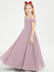 Chic Robes de Demoiselles d'Honneur Junior Hors de l'Épaule Dusk