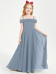 Chic Robes de Demoiselles d'Honneur Junior Hors de l'Épaule Bleu Poudré