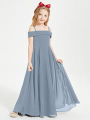 Chic Robes de Demoiselles d'Honneur Junior Hors de l'Épaule Bleu Poudré