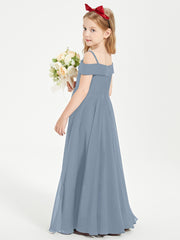 Chic Robes de Demoiselles d'Honneur Junior Hors de l'Épaule Bleu Poudré