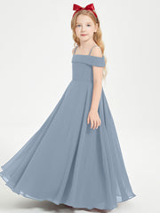 Chic Robes de Demoiselles d'Honneur Junior Hors de l'Épaule Bleu Poudré
