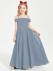 Chic Robes de Demoiselles d'Honneur Junior Hors de l'Épaule Bleu Poudré