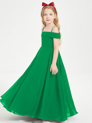 Chic Robes de Demoiselles d'Honneur Junior Hors de l'Épaule Emeraude