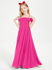 Chic Robes de Demoiselles d'Honneur Junior Hors de l'Épaule Fuchsia