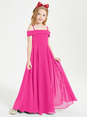 Chic Robes de Demoiselles d'Honneur Junior Hors de l'Épaule Fuchsia