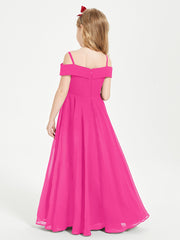 Chic Robes de Demoiselles d'Honneur Junior Hors de l'Épaule Fuchsia