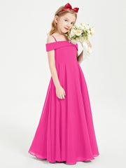 Chic Robes de Demoiselles d'Honneur Junior Hors de l'Épaule Fuchsia