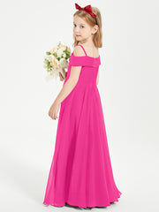 Chic Robes de Demoiselles d'Honneur Junior Hors de l'Épaule Fuchsia