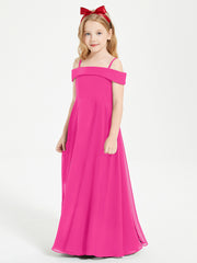 Chic Robes de Demoiselles d'Honneur Junior Hors de l'Épaule Fuchsia