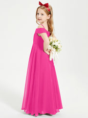 Chic Robes de Demoiselles d'Honneur Junior Hors de l'Épaule Fuchsia