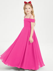 Chic Robes de Demoiselles d'Honneur Junior Hors de l'Épaule Fuchsia