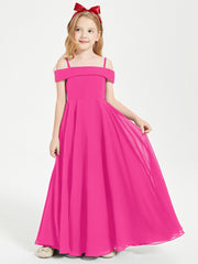 Chic Robes de Demoiselles d'Honneur Junior Hors de l'Épaule Fuchsia