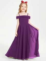 Chic Robes de Demoiselles d'Honneur Junior Hors de l'Épaule Raisin