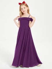 Chic Robes de Demoiselles d'Honneur Junior Hors de l'Épaule Raisin