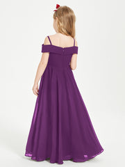 Chic Robes de Demoiselles d'Honneur Junior Hors de l'Épaule Raisin