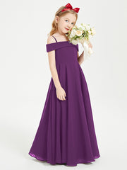 Chic Robes de Demoiselles d'Honneur Junior Hors de l'Épaule Raisin