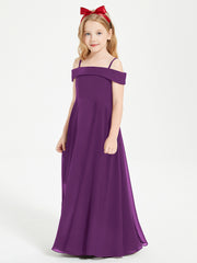 Chic Robes de Demoiselles d'Honneur Junior Hors de l'Épaule Raisin